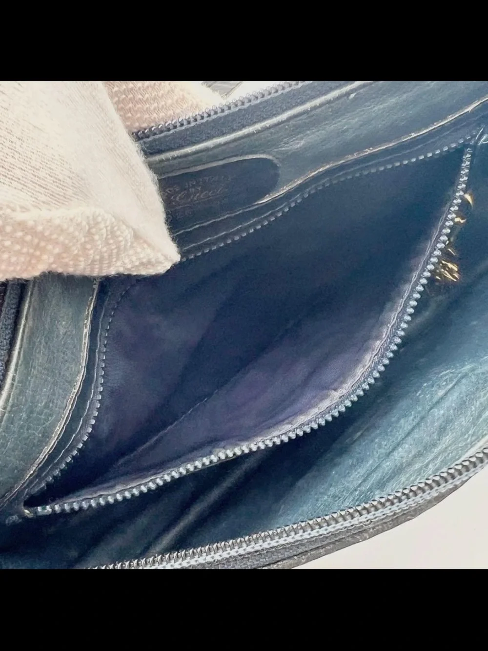 Gucci Navy Canvas Crossbody with Red Center Stripe